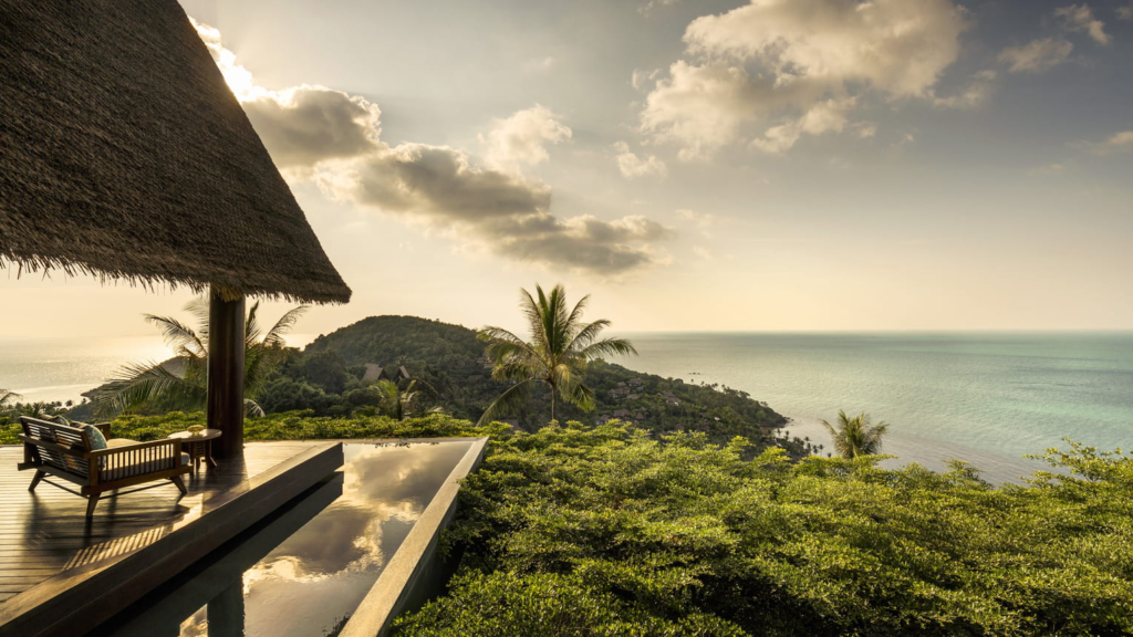 Vista deslumbrante do Four Seasons Koh Samui